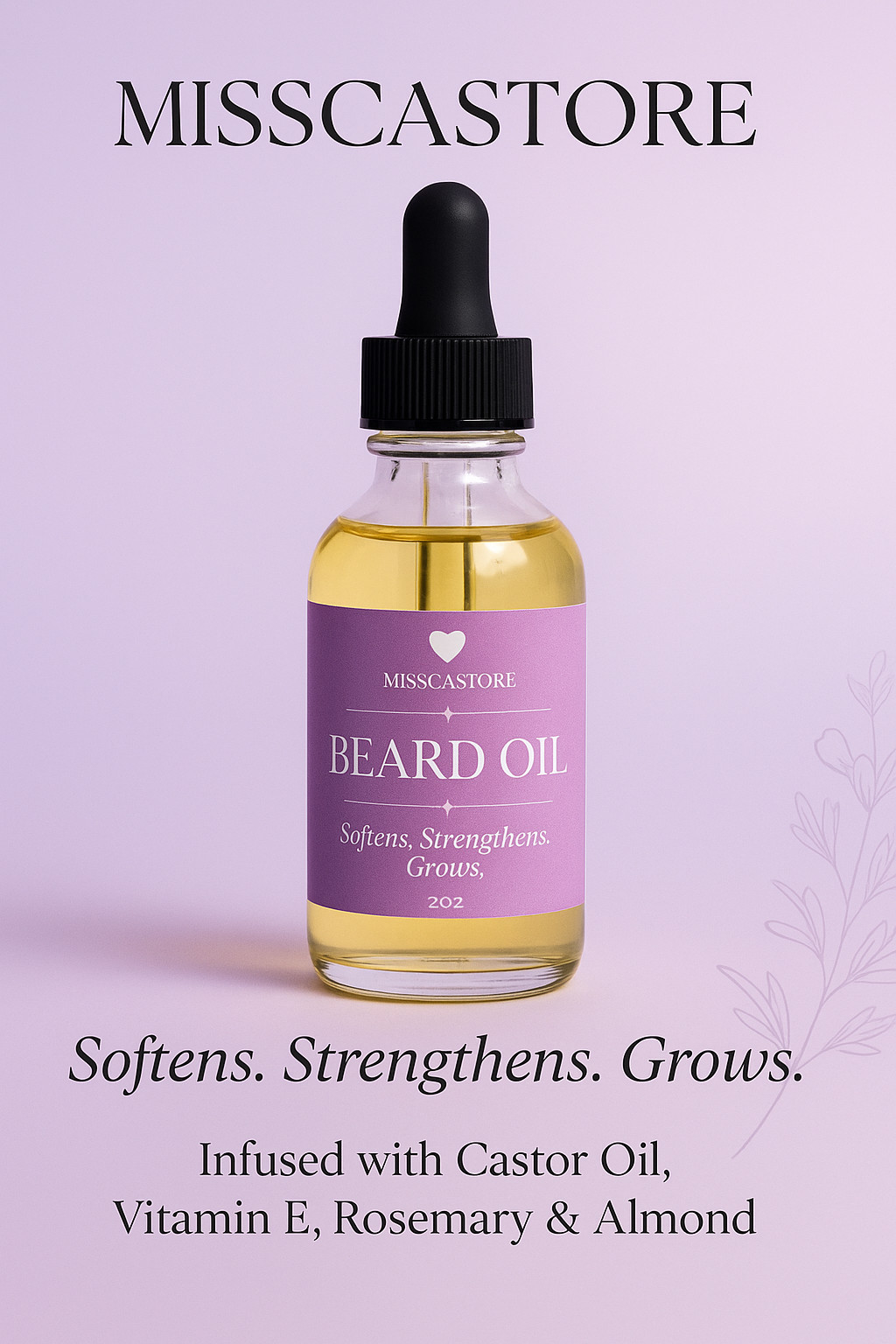 Misscastore Beard Oil – 100% Natural Grooming for the Modern Man